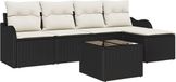 vidaXL Banc de jardin Noir et Blanc Polyrattan