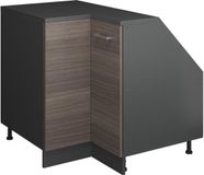 Vicco R-Line Hoekkeukenkast voor schuine wand – 75.6 cm met 1 deur, kastromp 60 cm diepte Edel grijs
