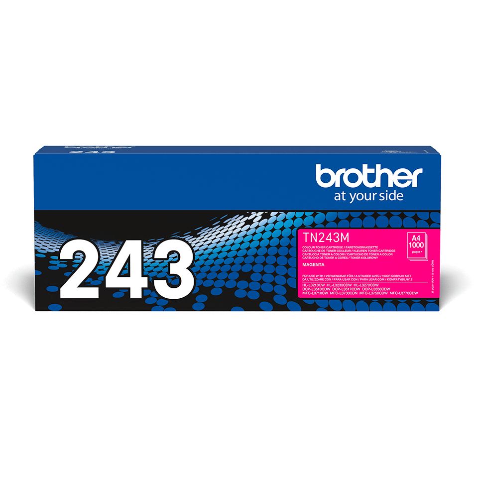 Brother TN243M Magenta Toner Cartridge - Original - 1000 Pages - Compatible with Brother Printers