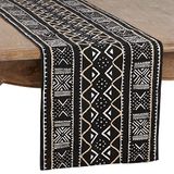 SARO LIFESTYLE 661.BK1690B Malian collectie modderdoek tafelloper, 100% katoen, zwart
