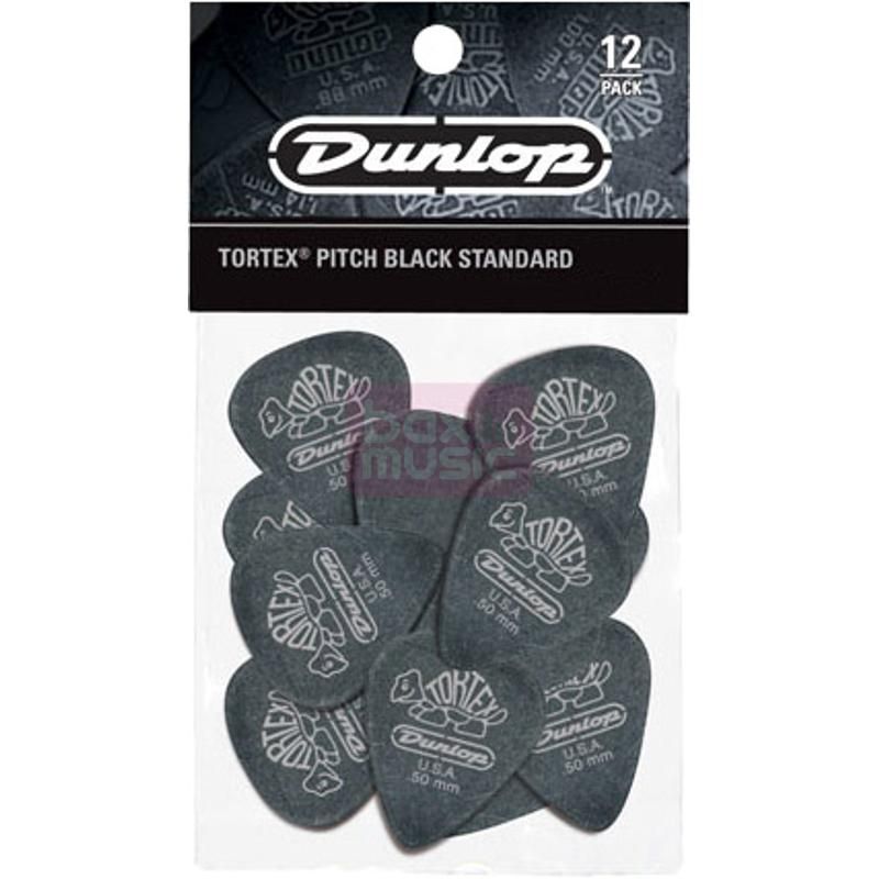 Dunlop Tortex Pitch Black Standard 0.50mm 12-pack plectrums