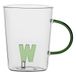 LA PORCELLANA BIANCA - Mok letter W van borosilicaatglas, inhoud 400 ml, collectie Allalettera