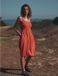 Next - Dames - Jersey midi-zomerjurk - Oranjerood
