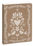 Exacompta Kraft dagkalender 12 x 17 cm augustus 2026 tot juli 2027 Folk wit