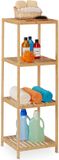 Merkloos Relaxdays badkamerrek bamboe - 116.5 x 38 x 39,5 cm - 4 etages