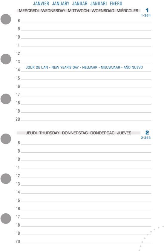 Exacompta Exatime 14 Timer Kalender 2026 Einlage