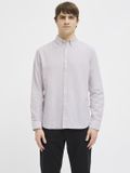 JACK & JONES JJREBEL JREBOSCAR SHIRT LS NOOS Overhemd Heren Lange Mouw Katoen Regular Fit Effen Klassieke Kraag Borstzak Knopen Crockery S