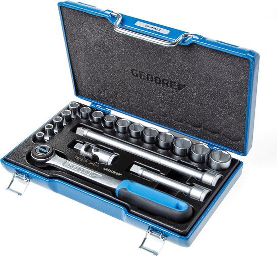 Gedore Dopsleutelset 1/2 19- delig 8-24mm 6-kant
