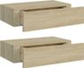 vidaXL Wandschappen 2 st met lade 40x23,5x10 cm MDF eikenkleurig