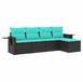 vidaXL salon de jardin 5 pièces avec coussins en polyrotin noir