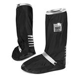 Perletti Zwart met reflecterende band hoge regenoverschoenen (Shoe Cover)