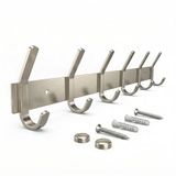 SAYONEYES Kapstok wandhouder met 6 haken - 47 cm RVS geborsteld zilver