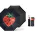 Beneunder BM397 parapluie renforcé à trois couches à revêtement noir, protection solaire et anti-UV, pour soleil et pluie, couleur fraise noire