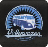 BRISA VW Collection Volkswagen T1 Bus Transporter Onderzetters 4-pc Set -4 - Vintage Logo/4 Kleuren