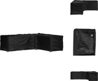 vidaXL Tuinmeubelhoes L-vormig 285x220x80 cm Zwart