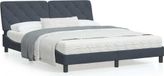 Maison Exclusive - Cadre de lit avec éclairage LED et matelas, gris foncé, 160 x 200 cm, velours