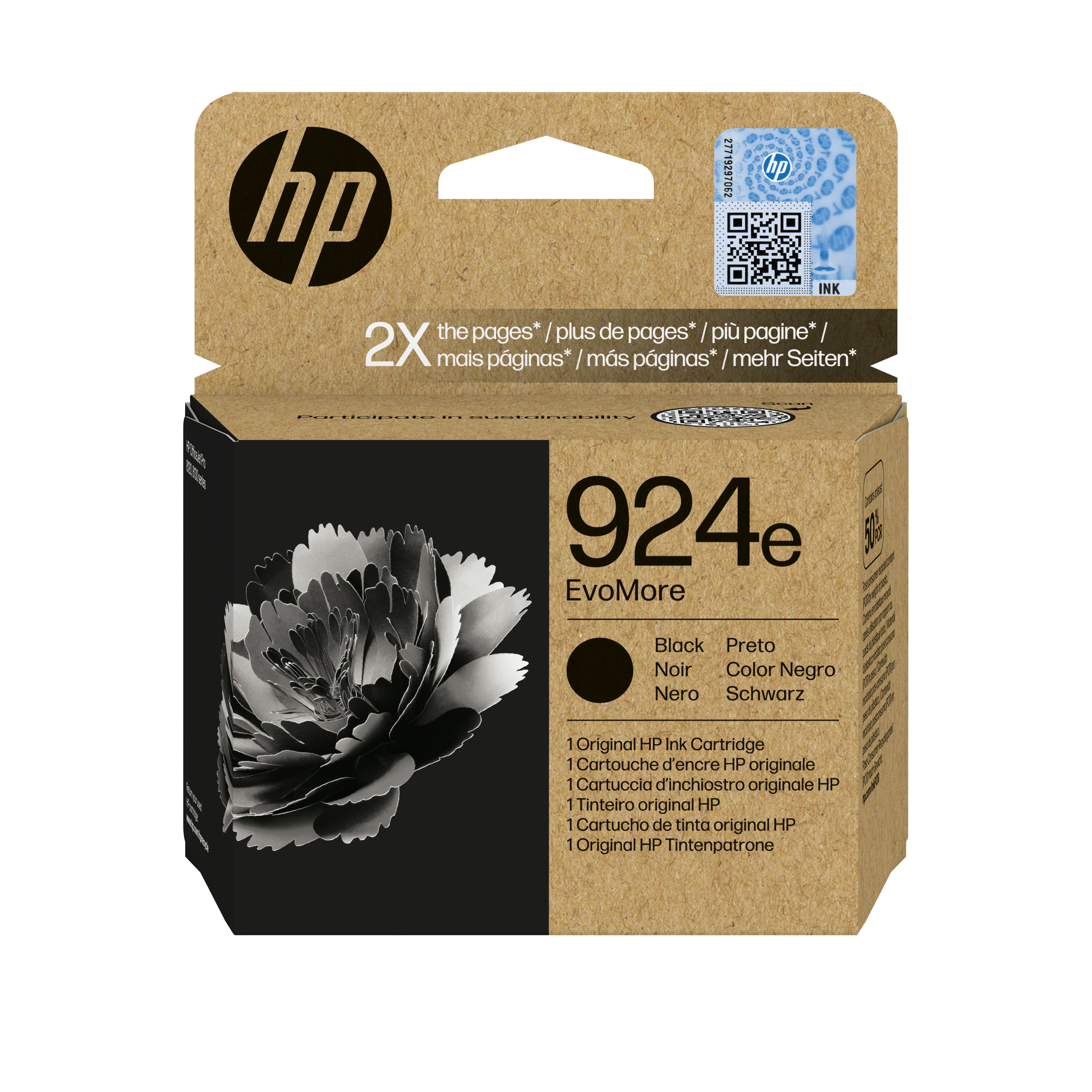 HP 924e EvoMore Black Ink Cartridge - Original