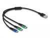 Delock 87883 câble USB USB 2.0 0,3 m Micro-USB B vers 2x USB C Noir, Bleu, Vert