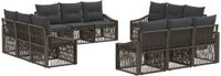 vidaXL Tuinbankenset 12-persoons Grijs Polyrattan