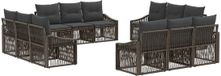 vidaXL Banc de jardin 12 personnes gris polyrattan