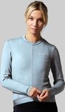 Acelera Fleece Fietsshirt Wielerjack Lange Mouwen Lichtblauw - Thermo - Fietsjack - Wielrenjack - Fietsjas - Dames - Fietsshirt Lange Mouwen- Maat XL