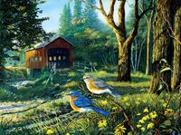 SunsOut Puzzel Terry Doughty - Legpuzzel Sleepy Hollow Blue Birds 1000 Stukjes
