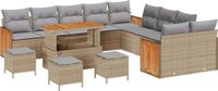 vidaXL Tuinbank Set Beige en Lichtgrijs