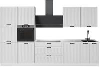 Vicco Complete keukeneenheid Fame-Line, Wit Landhuis/Wit, 340 cm, WB Marmer