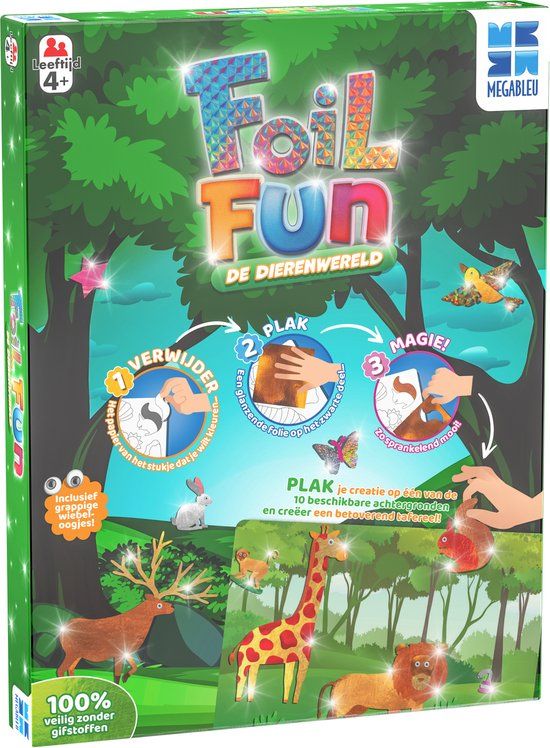 Megableu Foil Fun: De Dierenwereld - Creatief Knutselspel voor Kinderen