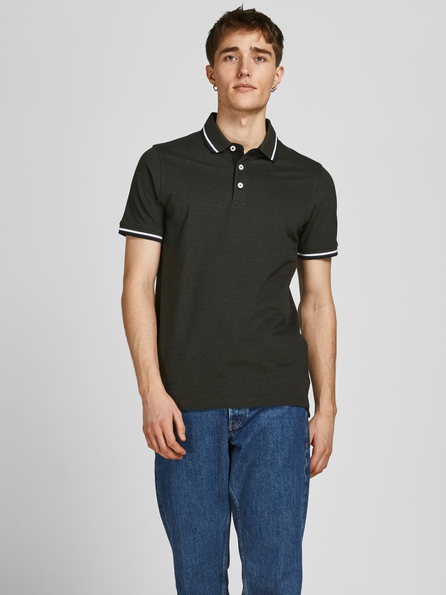 JACK&JONES ESSENTIALS JJEPAULOS POLO SS Heren Poloshirt - Groen - Maat M