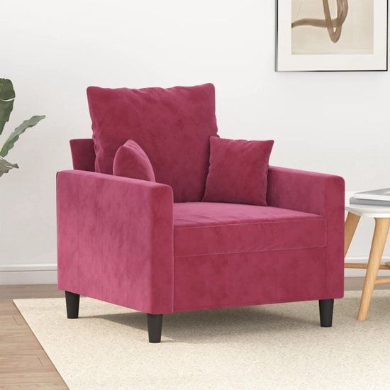 vidaXL Fauteuil 60 cm fluweel wijnrood