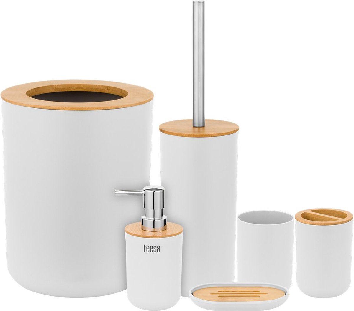 Teesa TSA0400-W - Set badkameraccessoires - Wit