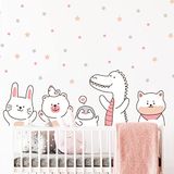 Muurstickers kinderen - Decoratie babykamer - muursticker kinderen - muurstickers Scandinavisch - wandtattoo - muursticker dieren van het gelukkige circus - H60 x L90 cm