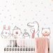 Muurstickers kinderen - Decoratie babykamer - muursticker kinderen - muurstickers Scandinavisch - wandtattoo - muursticker dieren van het gelukkige circus - H60 x L90 cm