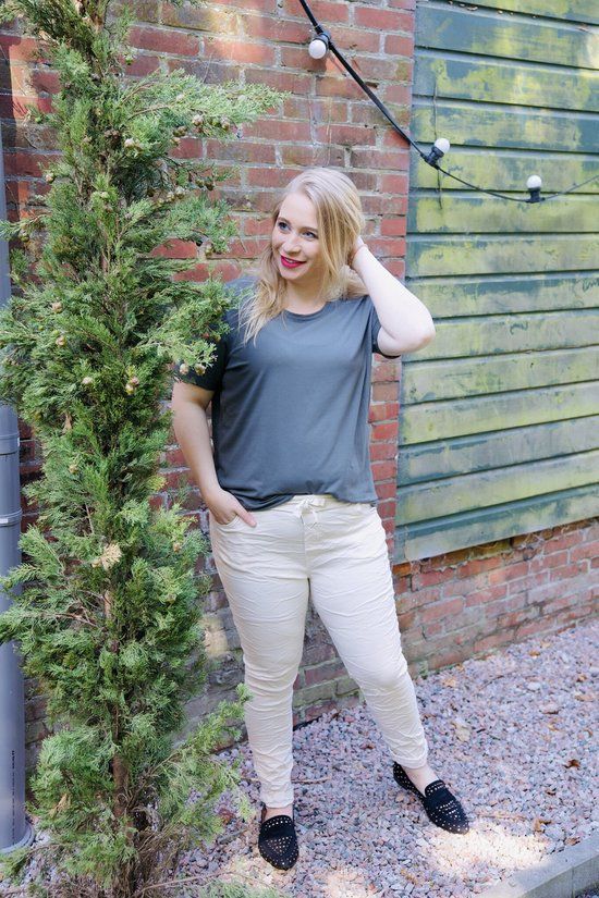 ONLY CARMAKOMA CARMOSTER S/S FOLD UP TOP JRS NOOS Dames T-shirt Balsam Green