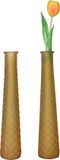 Decoris bloemenvazen gerecycled glas - set 2x - D7 x H32 cm - lichtbruin