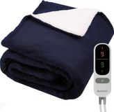 Auronic Elektrische Deken - 200 x 180 cm - Blauw - Fleece