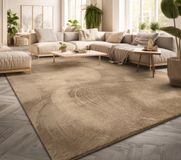TT Home Vloerkleed Woonkamer Laagpolig Eenkleurig Modern Design Wasbaar Donkerbeige 100x200 cm