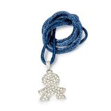 Mopec Blauw MA36.35 Set met 10 hangers voor kinderen, strass, band, 2 x 0,2 x 35 cm
