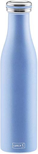 Lurch 240960 Thermo-fles voor warme en koude dranken van dubbelwandig roestvrij staal, 0,75 l, Pearl Blue