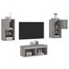 Maison Exclusive - Ensemble de meuble TV composé de 4 parties avec éclairage LED, couleur : gris Sonoma