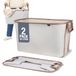 CleverMade Opvouwbare stoffen wasmand - premium opvouwbare pop-up opbergbak - ruimtebesparende mand met zijhandgrepen groot, crème visgraat, verpakking van 2 stuks