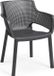 Allibert by KETER Fauteuil de jardin, Lot de 6, ELISA, Résine graphite, Empilable, Finition 3D Mesh