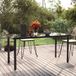 Maison Exclusive - Table de dîner de jardin noir 160x80x74 cm acier et verre trempé