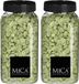 Mica Decorations decoratie steentjes - 2x - lime groen - 1 kilo - 650ml - hobby steentjes