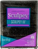 Sculpey Klei III Black glitter - 57 gr