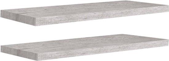 vidaXL Zwevende Wandschappen - 2 stuks - 80x23,5x3,8 cm - MDF - Betongrijs
