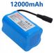 Batterie Lithium-ion pour bateau d'appât - Batterie de secours - 7,4 V - 12000 mAh - 2S2P-21700 - Convient pour T188 2011-5/T888/V007/H18/C18 - Bleu