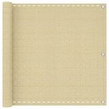 vidaXL Balkonscherm Rechthoekig 90 x 1000 cm HDPE en Aluminium Beige