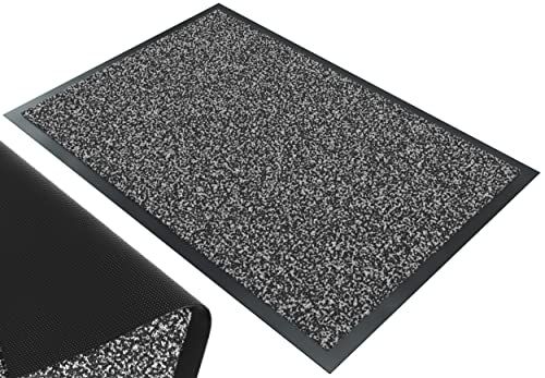 VOUNOT Deurmat - 40 x 60 cm - Antraciet - Antislip - Binnen & Buiten